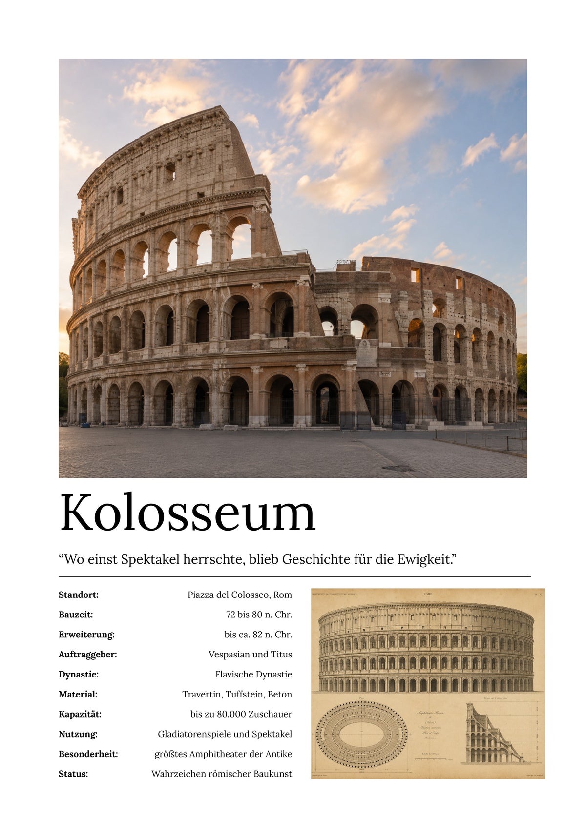 Kolosseum Wandbild – Kunstdruck ohne Rahmen – Art Bros