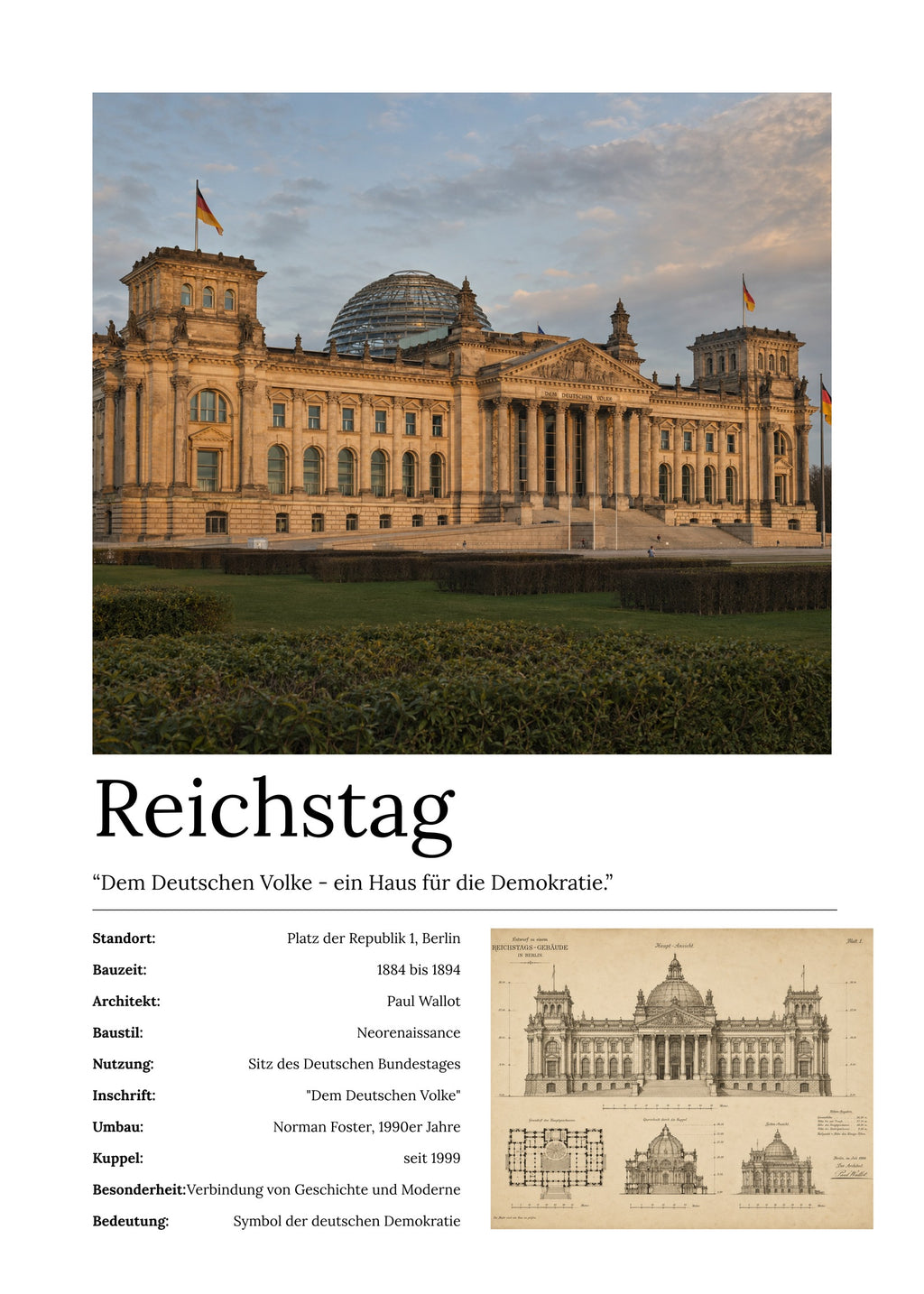 Reichstag Wandbild – Kunstdruck ohne Rahmen – Art Bros