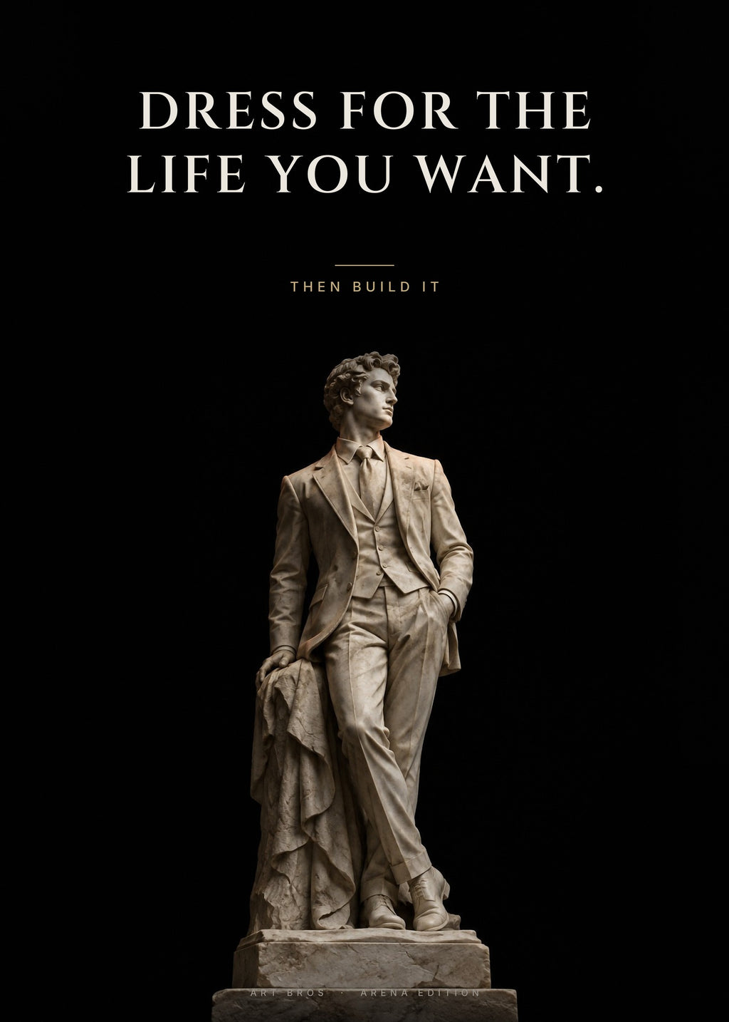 Dress for the Life You Want – Statue im Anzug Poster – Art Bros
