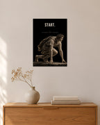 Start – Sprinter Poster – 30 × 42 cm ohne Rahmen – Raumansicht – Art Bros