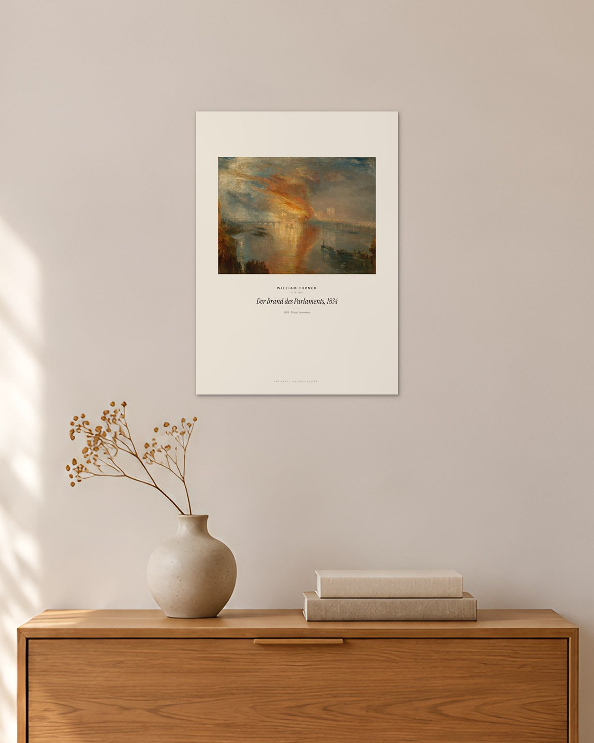 Der Brand des Parlaments, 1834 – William Turner – 30 × 42 cm ohne Rahmen – Raumansicht – Art Bros