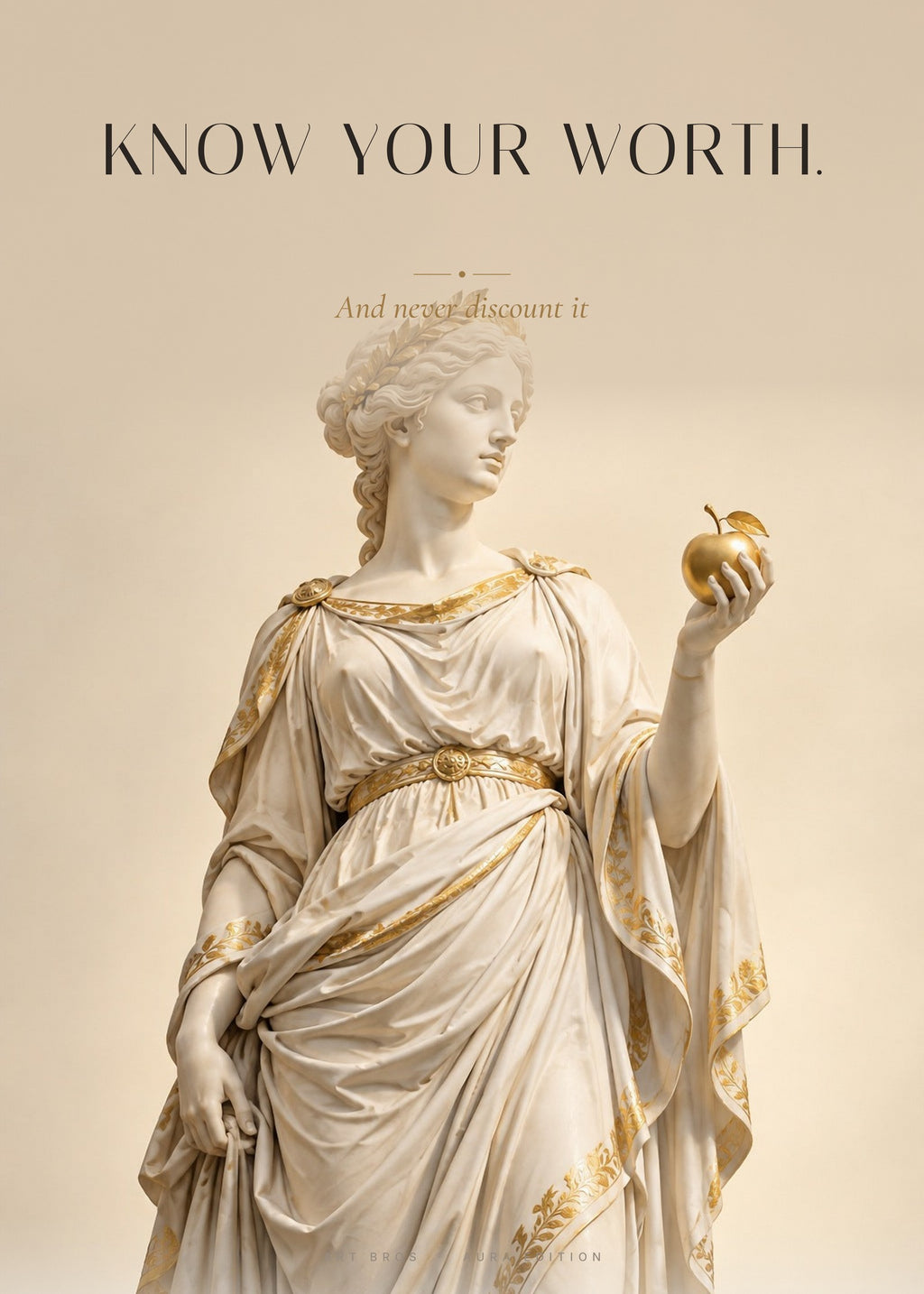 Know Your Worth – Goldener Apfel Poster – Art Bros