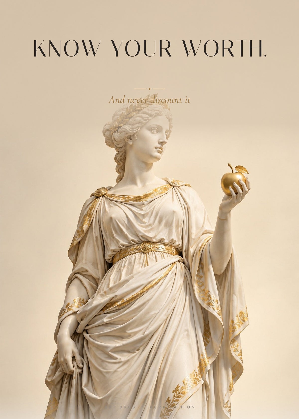 Know Your Worth – Goldener Apfel Poster – Art Bros