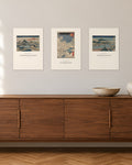 Japanische Brücken – 3er-Set Wandbilder – 30 × 42 cm ohne Rahmen – Raumansicht – Art Bros