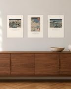 Japanische Brücken – 3er-Set Wandbilder – 30 × 42 cm ohne Rahmen – Raumansicht – Art Bros