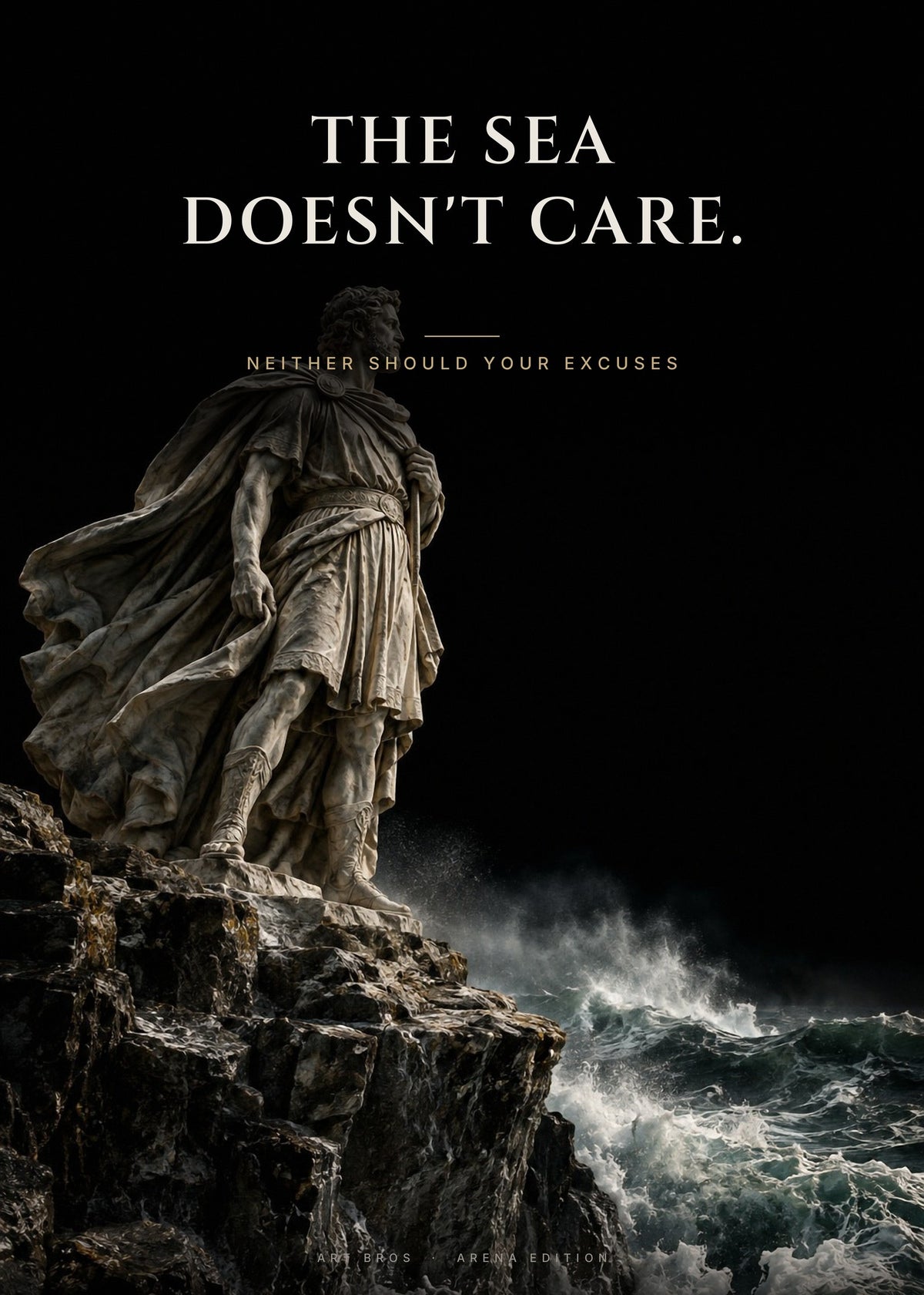 The Sea Doesn't Care – Klippe Poster – Art Bros