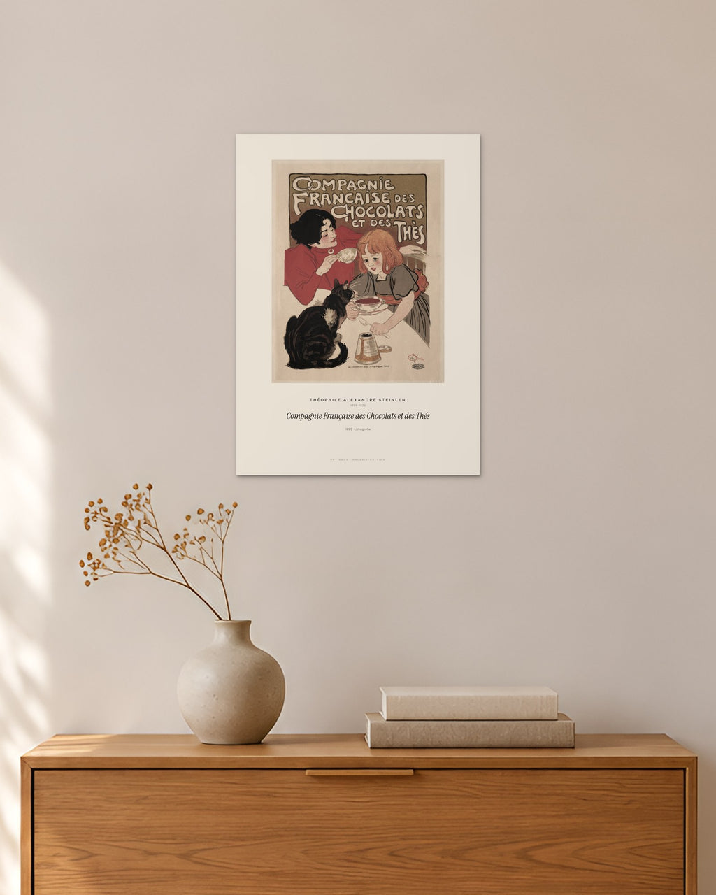 Compagnie Française des Chocolats et des Thés – Théophile Alexandre Steinlen – 30 × 42 cm ohne Rahmen – Raumansicht – Art Bros