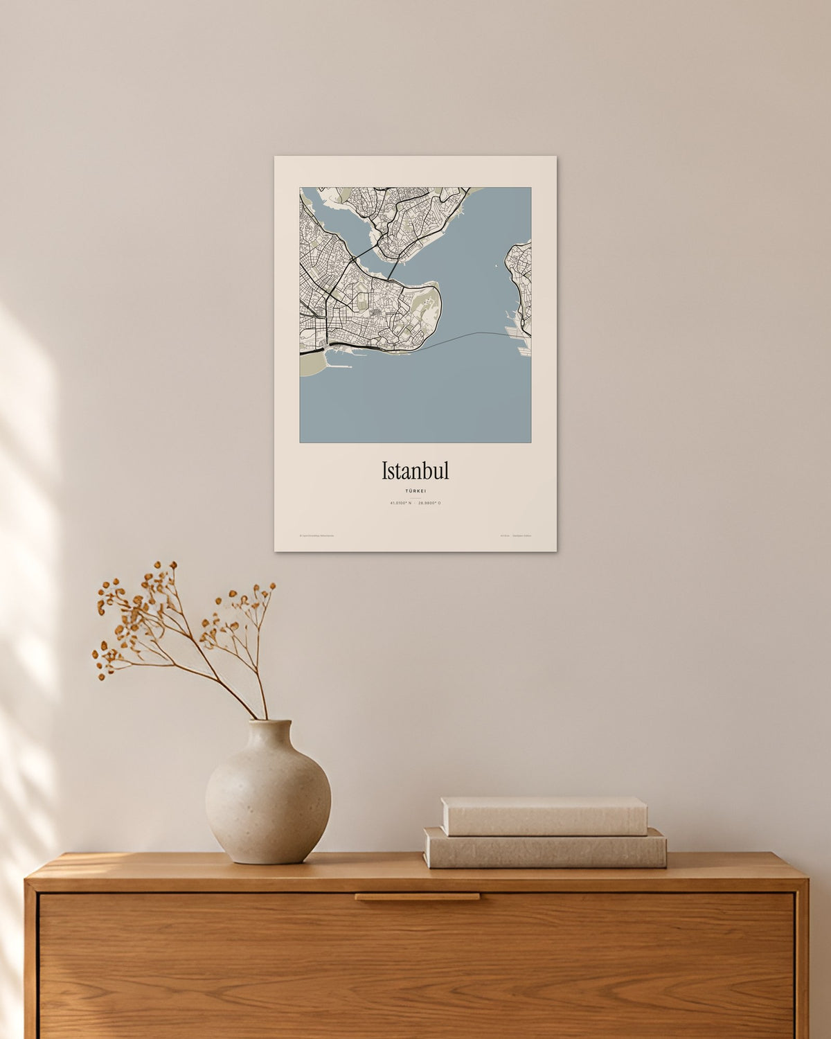 Istanbul Stadtplan – Wandbild – 30 × 42 cm ohne Rahmen – Raumansicht – Art Bros