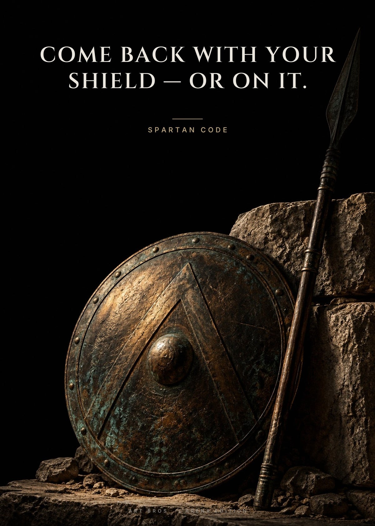 Come Back With Your Shield — Or on It – Spartanischer Schild Poster – Art Bros