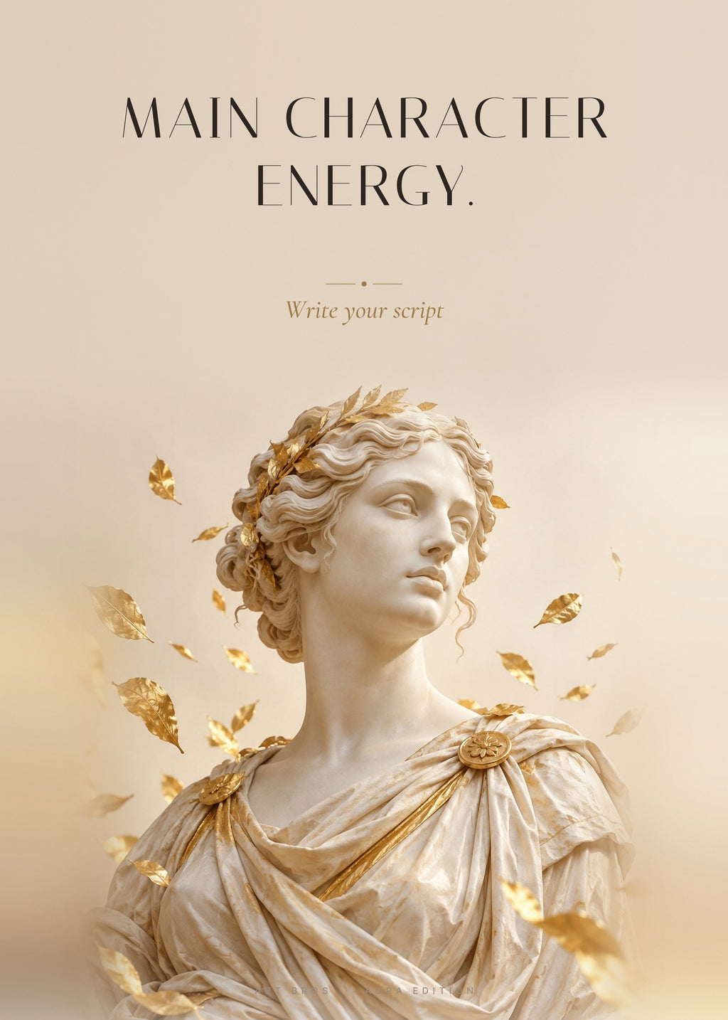 Main Character Energy – Goldene Blätter Poster – Art Bros