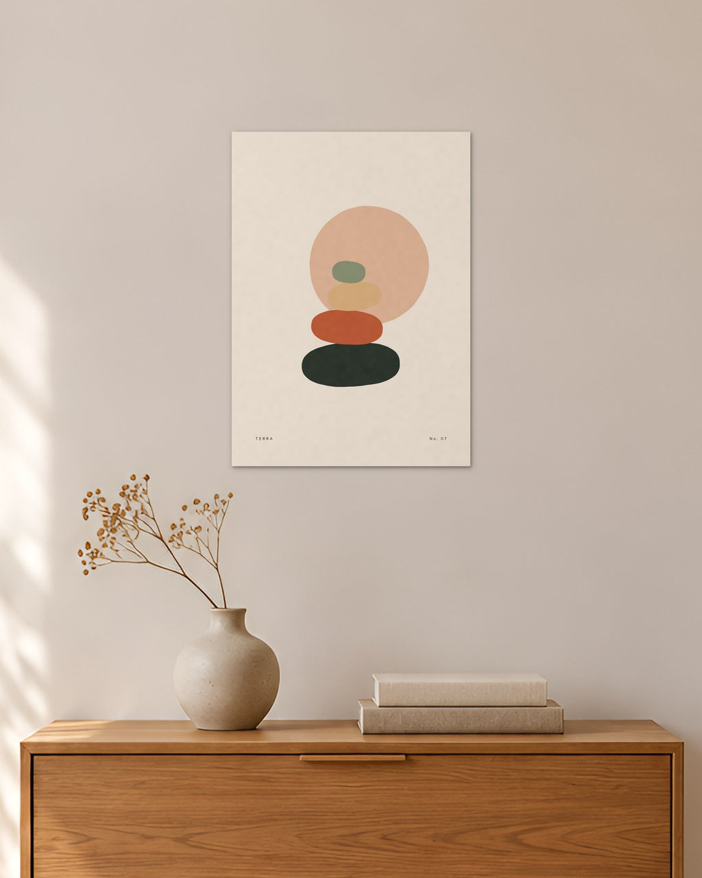 Terra No. 07 – Abstraktes Wandbild – 30 × 42 cm ohne Rahmen – Raumansicht – Art Bros