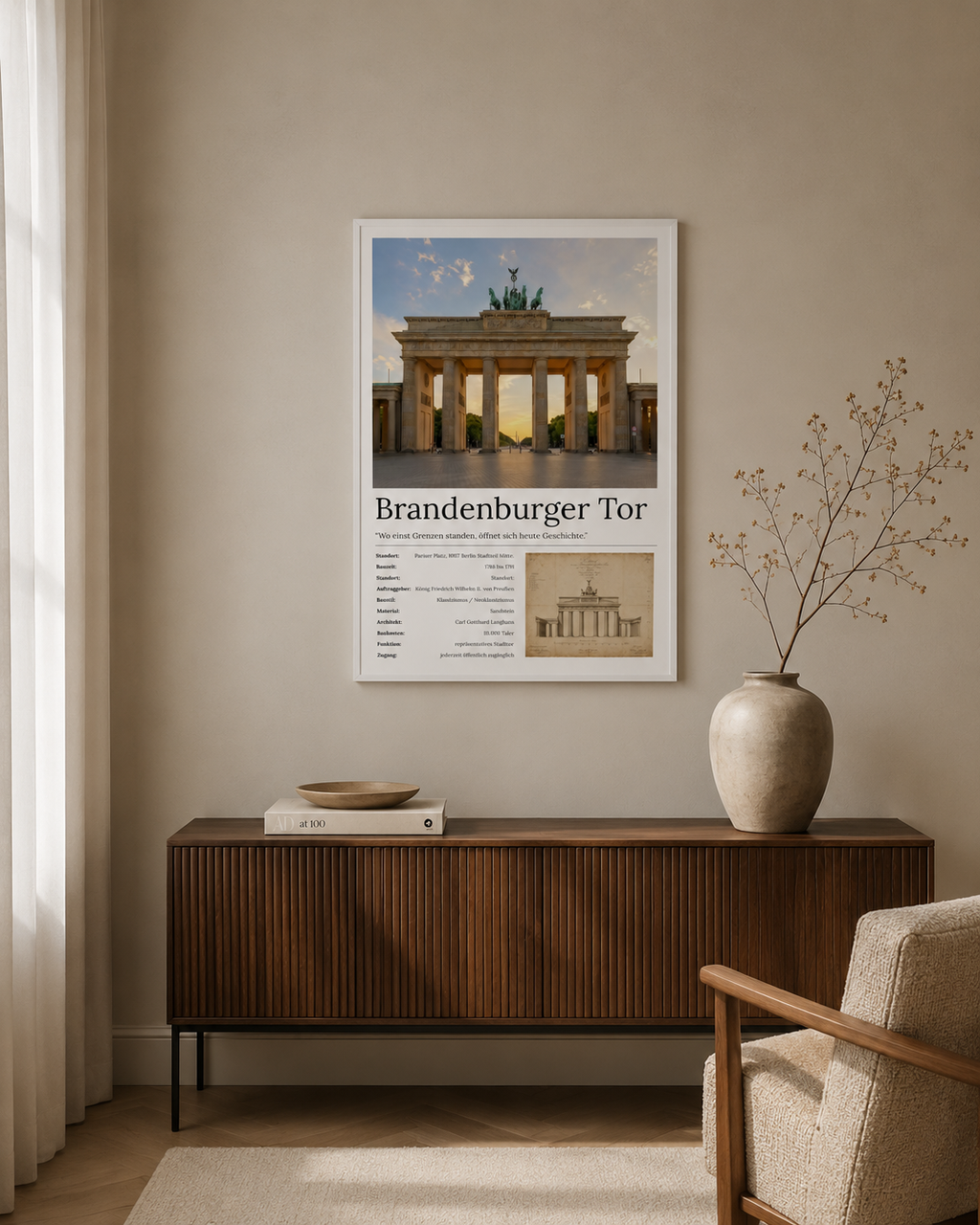Art Bros Wandbild Brandenburger Tor Berlin – Interior Mockup