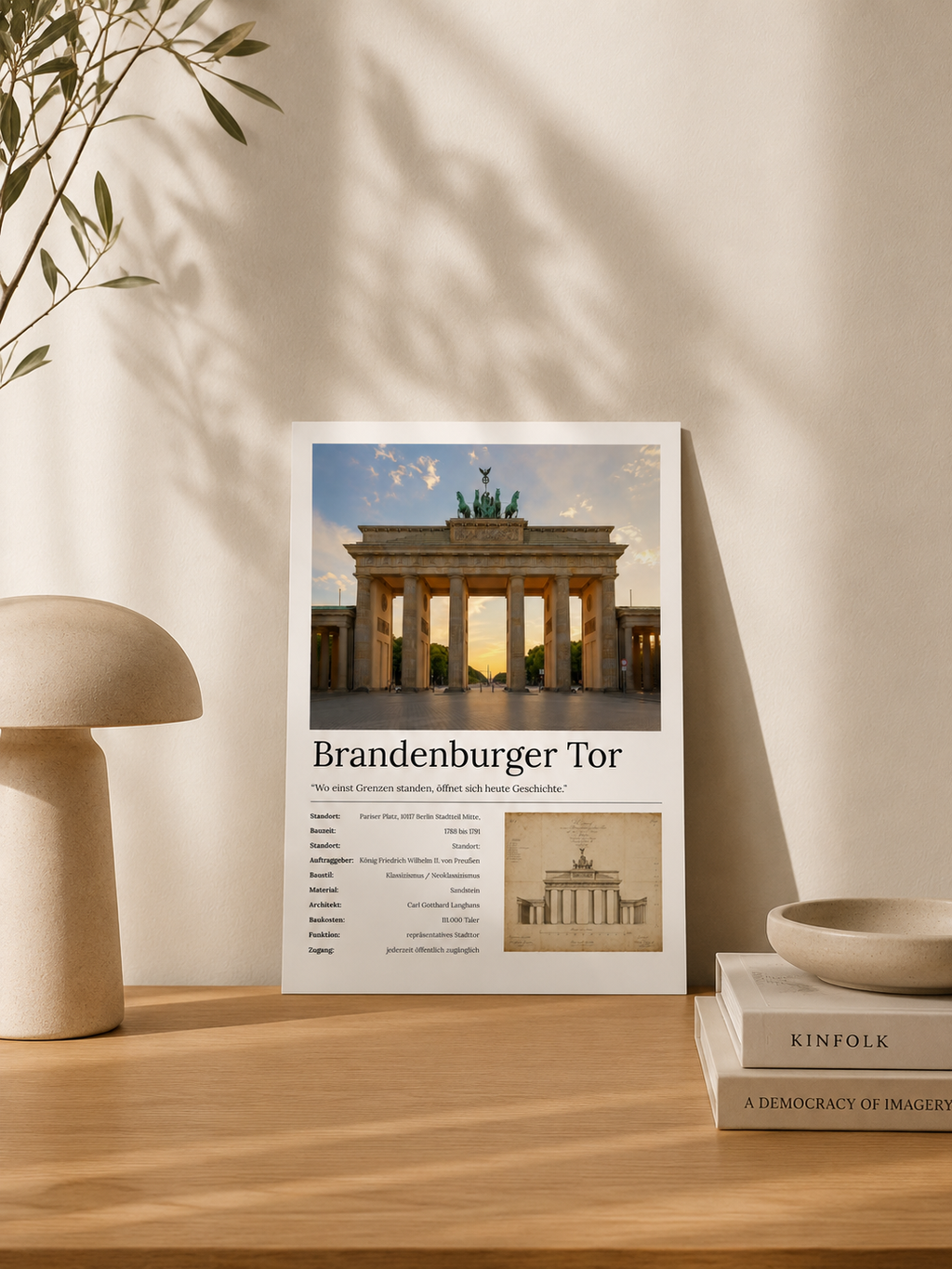 Brandenburger Tor Wandbild im Editorial-Stil – Art Bros Kunstdruck