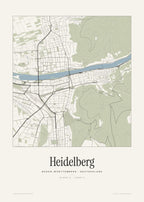 Heidelberg Stadtplan – Wandbild – Kunstdruck – Art Bros