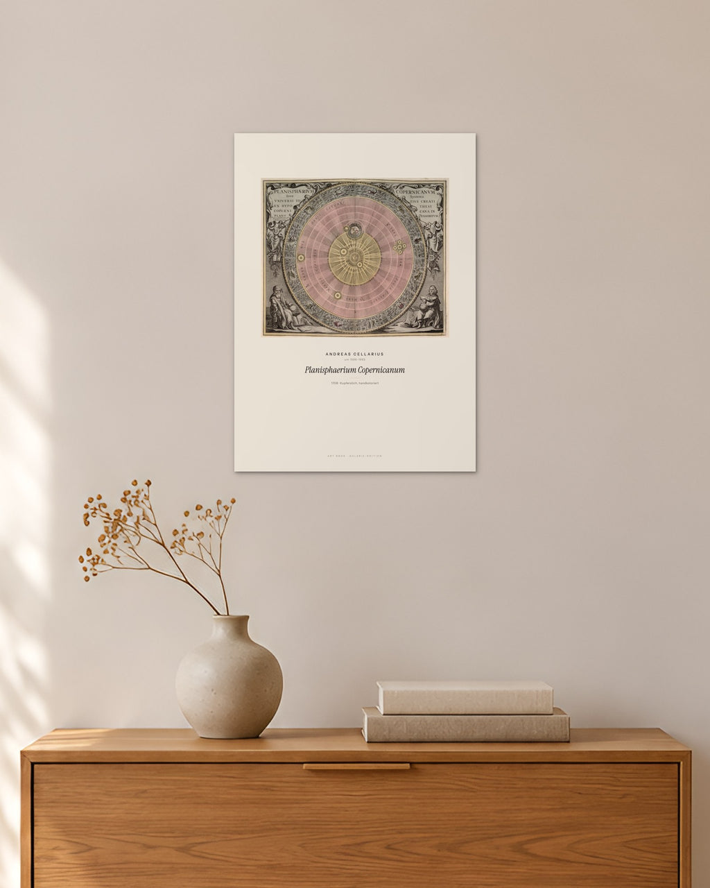 Planisphaerium Copernicanum – Andreas Cellarius – 30 × 42 cm ohne Rahmen – Raumansicht – Art Bros