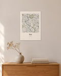 Rom Stadtplan – Wandbild – 30 × 42 cm ohne Rahmen – Raumansicht – Art Bros