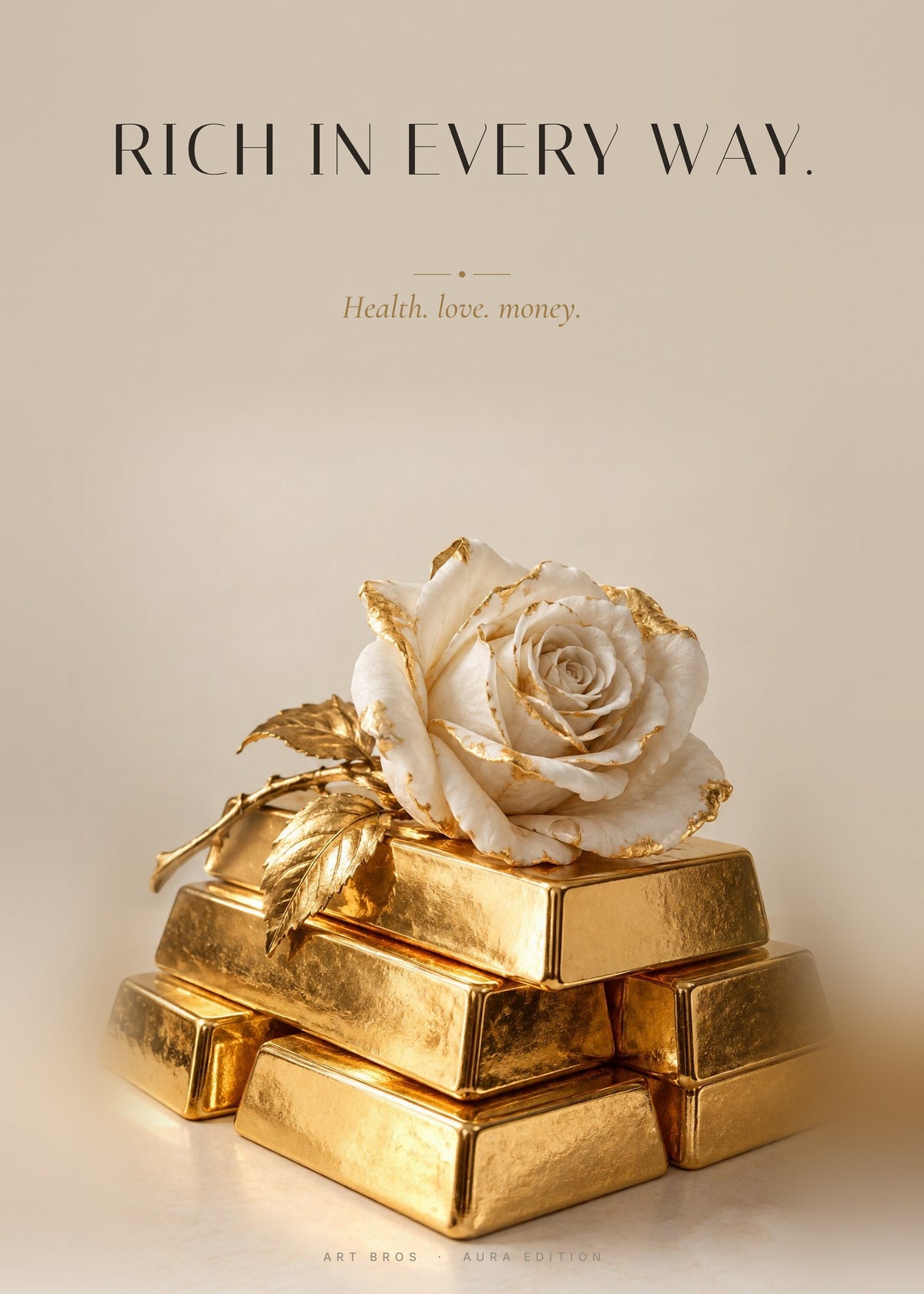 Rich in Every Way – Goldbarren Poster – Art Bros