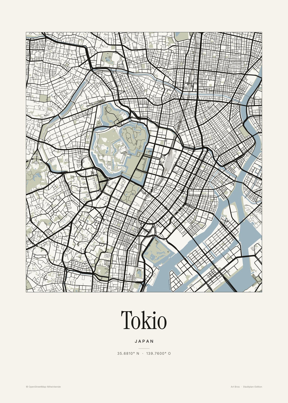 Tokio Stadtplan – Wandbild – Art Bros