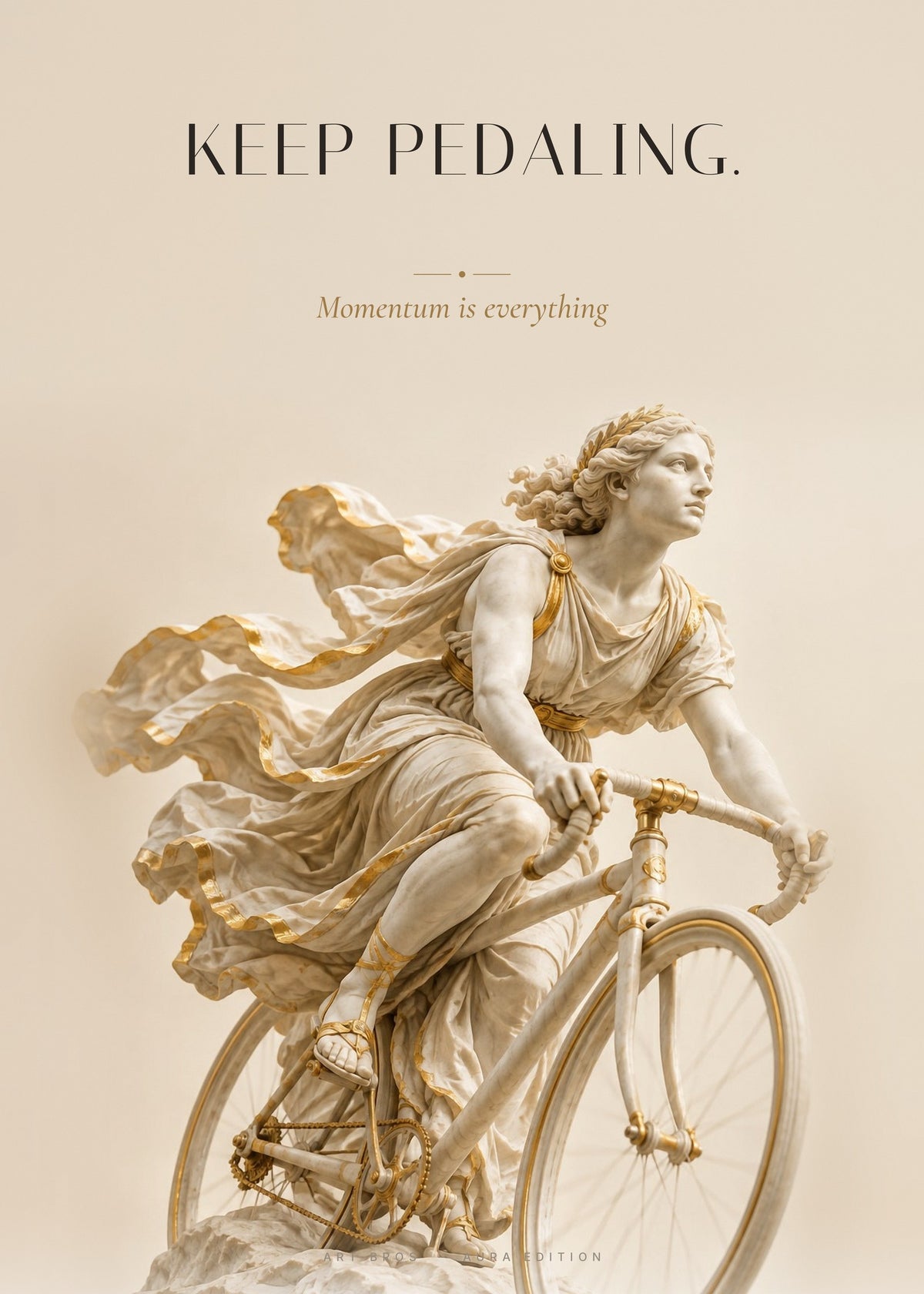 Keep Pedaling – Radfahrerin Poster – Art Bros