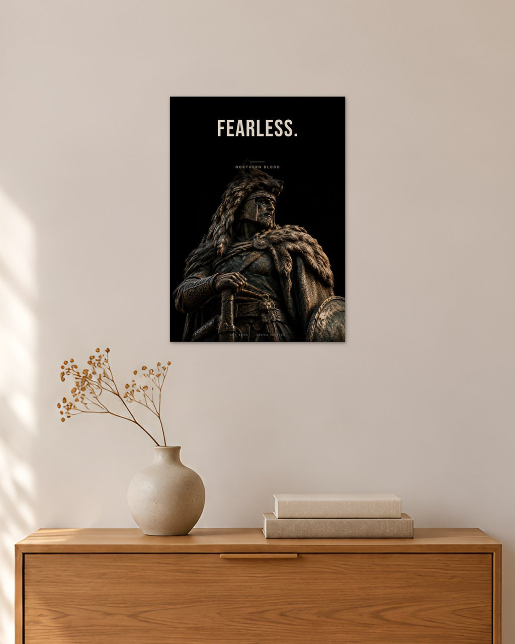 Fearless – Wolfskrieger Poster – 30 × 42 cm ohne Rahmen – Raumansicht – Art Bros