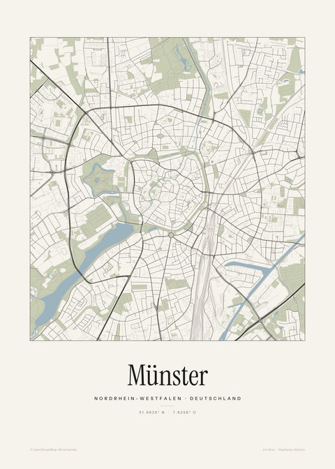 Münster Stadtplan – Wandbild
