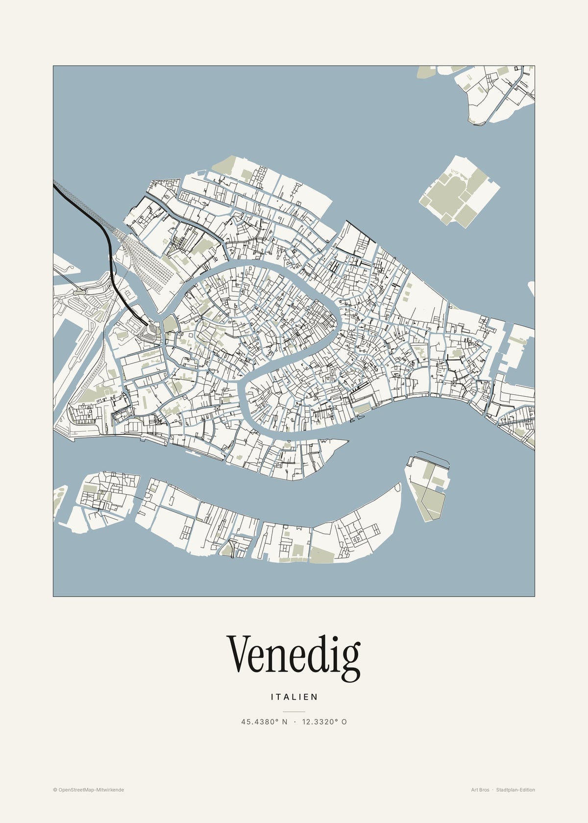 Venedig Stadtplan – Wandbild – Art Bros