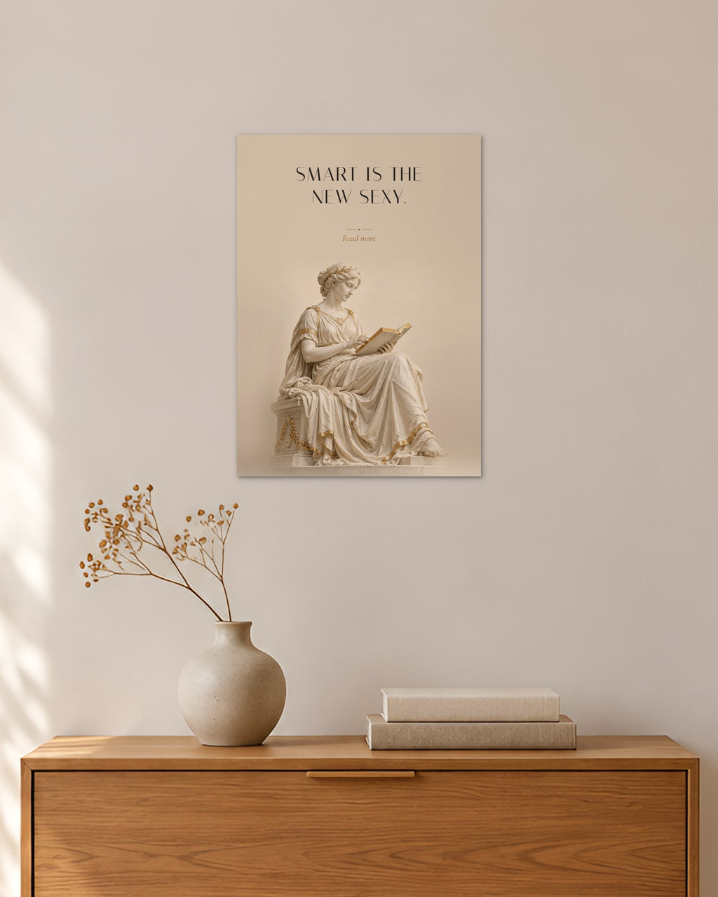 Smart Is the New Sexy – Lesende Poster – 30 × 42 cm ohne Rahmen – Raumansicht – Art Bros