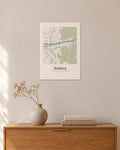 Heidelberg Stadtplan – Wandbild – 30 × 42 cm ohne Rahmen – Raumansicht – Art Bros