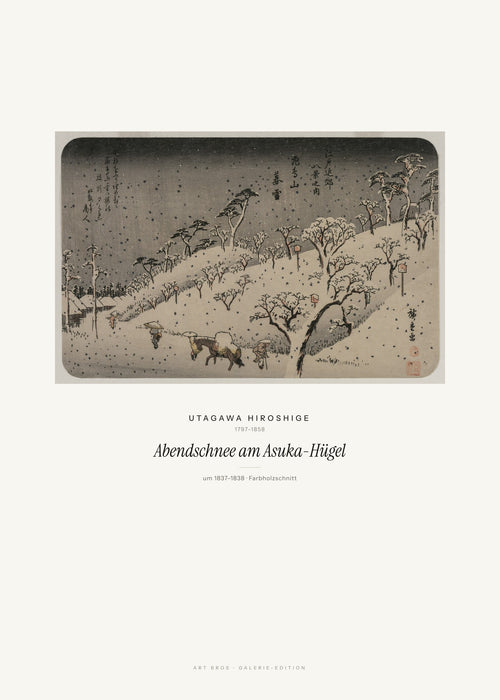 Abendschnee am Asuka-Hügel – Utagawa Hiroshige – Kunstdruck – Art Bros