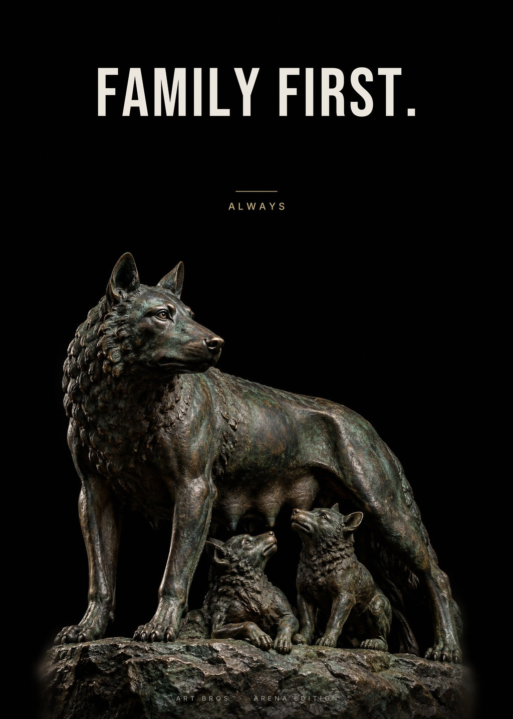 Family First – Wölfin mit Welpen Poster – Art Bros
