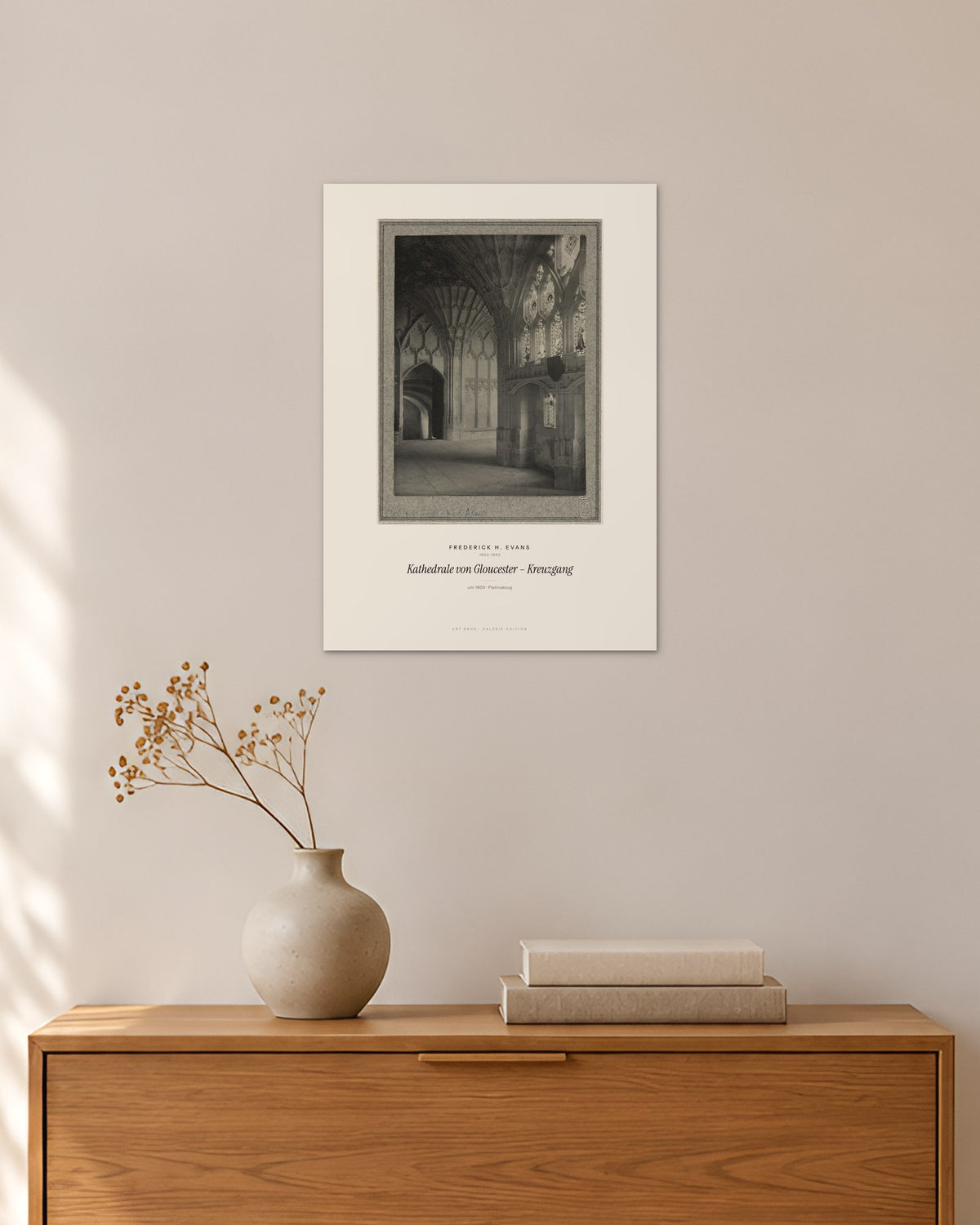 Kathedrale von Gloucester – Kreuzgang – Frederick H. Evans – 30 × 42 cm ohne Rahmen – Raumansicht – Art Bros