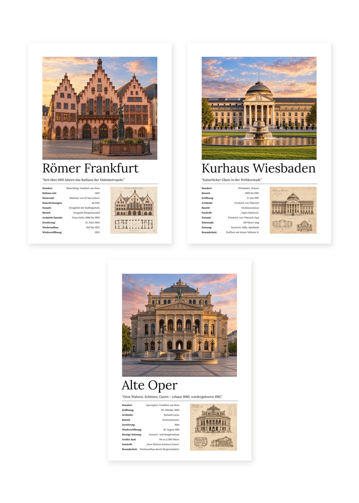 Rhein-Main Bundle – 3er-Set Wandbilder – Kunstdruck – Art Bros