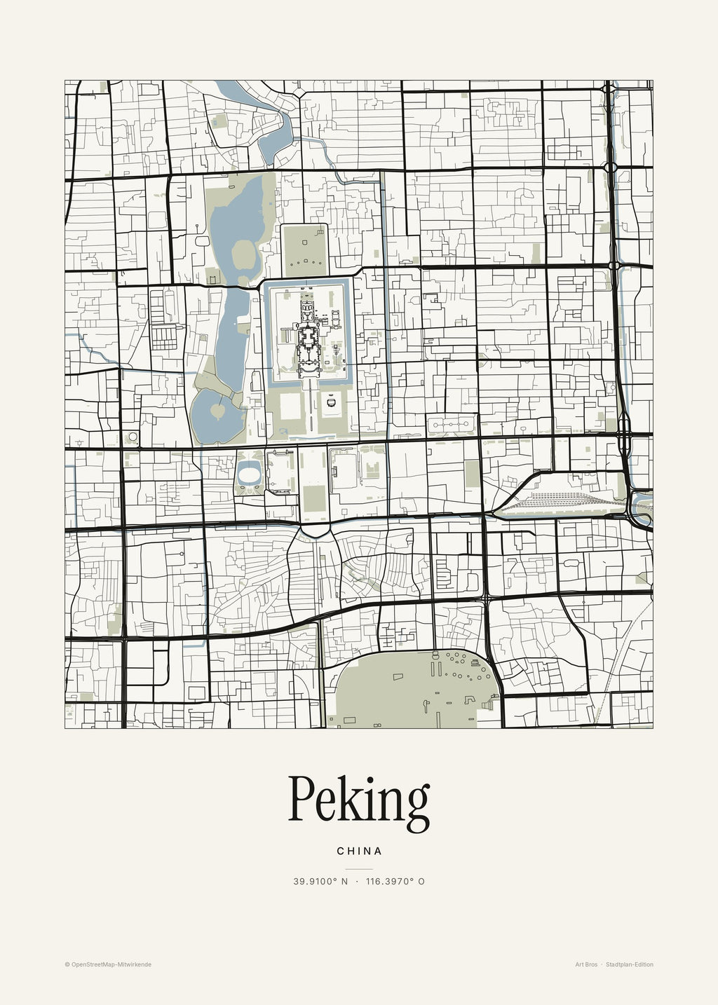 Peking Stadtplan – Wandbild – Art Bros