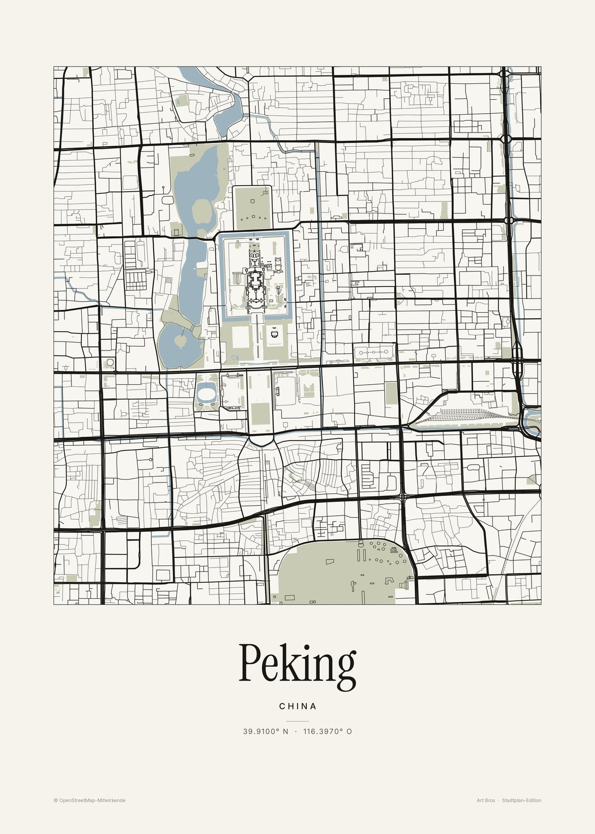 Peking Stadtplan – Wandbild – Art Bros