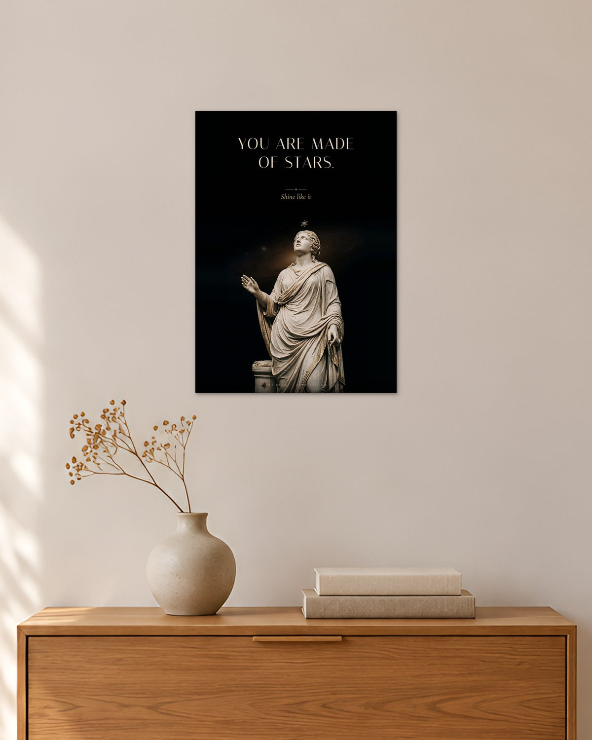 You Are Made of Stars – Sternenhimmel Poster – 30 × 42 cm ohne Rahmen – Raumansicht – Art Bros