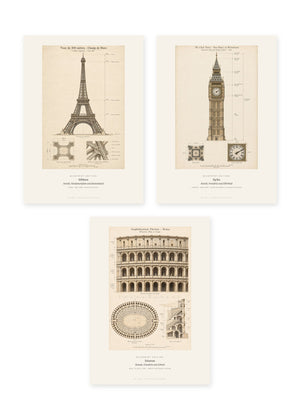 Blueprint Welt – 3er-Set Wandbilder – Kunstdruck – Art Bros
