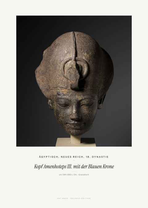 Kopf Amenhoteps III. mit der Blauen Krone – Ägyptisch, Neues Reich, 18. Dynastie