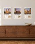 Münster Kirchen Bundle – 3er-Set Wandbilder – 30 × 42 cm ohne Rahmen – Raumansicht – Art Bros