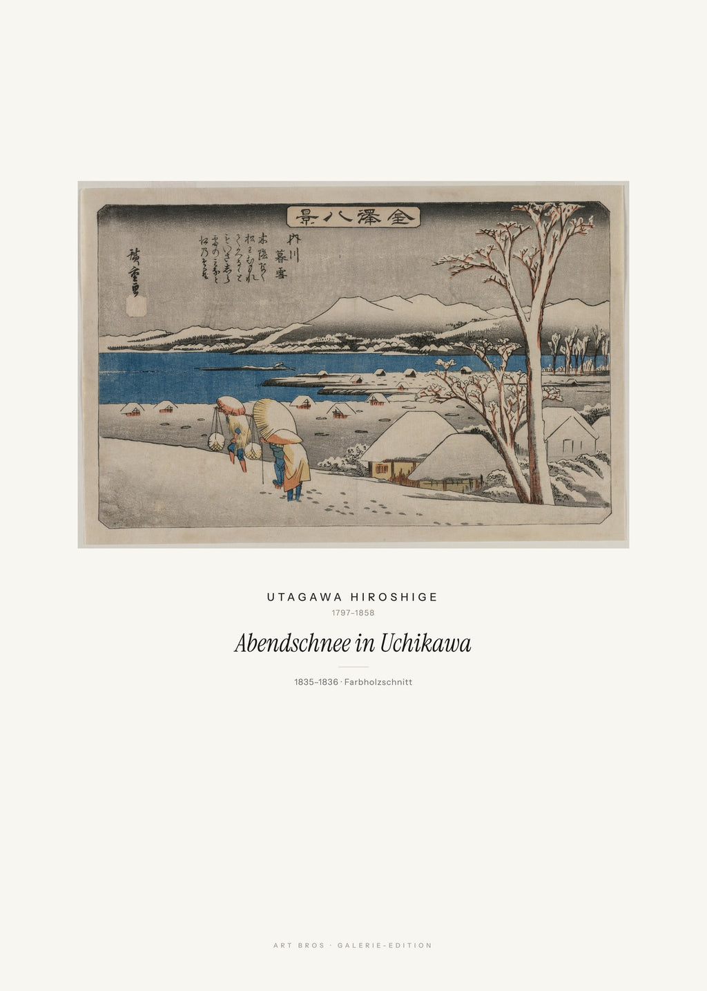 Abendschnee in Uchikawa – Utagawa Hiroshige – Kunstdruck – Art Bros