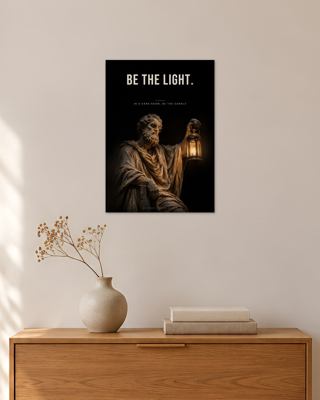 Be the Light – Laterne Poster – 30 × 42 cm ohne Rahmen – Raumansicht – Art Bros