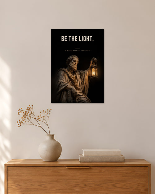 Be the Light – Laterne Poster – 30 × 42 cm ohne Rahmen – Raumansicht – Art Bros
