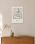 Hamburg Stadtplan – Wandbild – 30 × 42 cm ohne Rahmen – Raumansicht – Art Bros