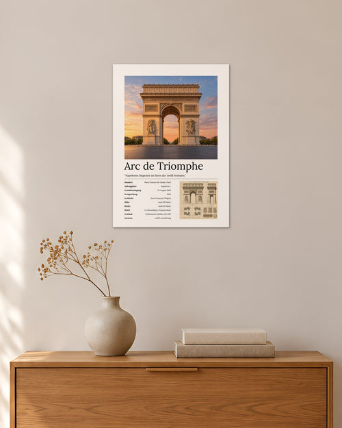 Arc de Triomphe Wandbild – 30 × 42 cm ohne Rahmen – Raumansicht – Art Bros