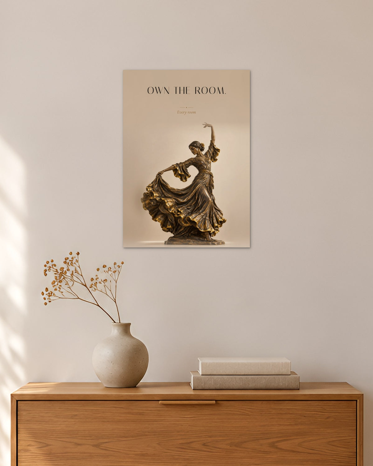 Own the Room – Flamenco Poster – 30 × 42 cm ohne Rahmen – Raumansicht – Art Bros