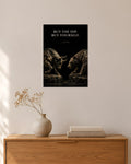 Buy the Dip. Buy Yourself – Bulle und Bär Poster – 30 × 42 cm ohne Rahmen – Raumansicht – Art Bros