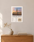 Hamburger Rathaus Wandbild – 30 × 42 cm ohne Rahmen – Raumansicht – Art Bros
