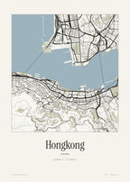 Hongkong Stadtplan – Wandbild – Art Bros