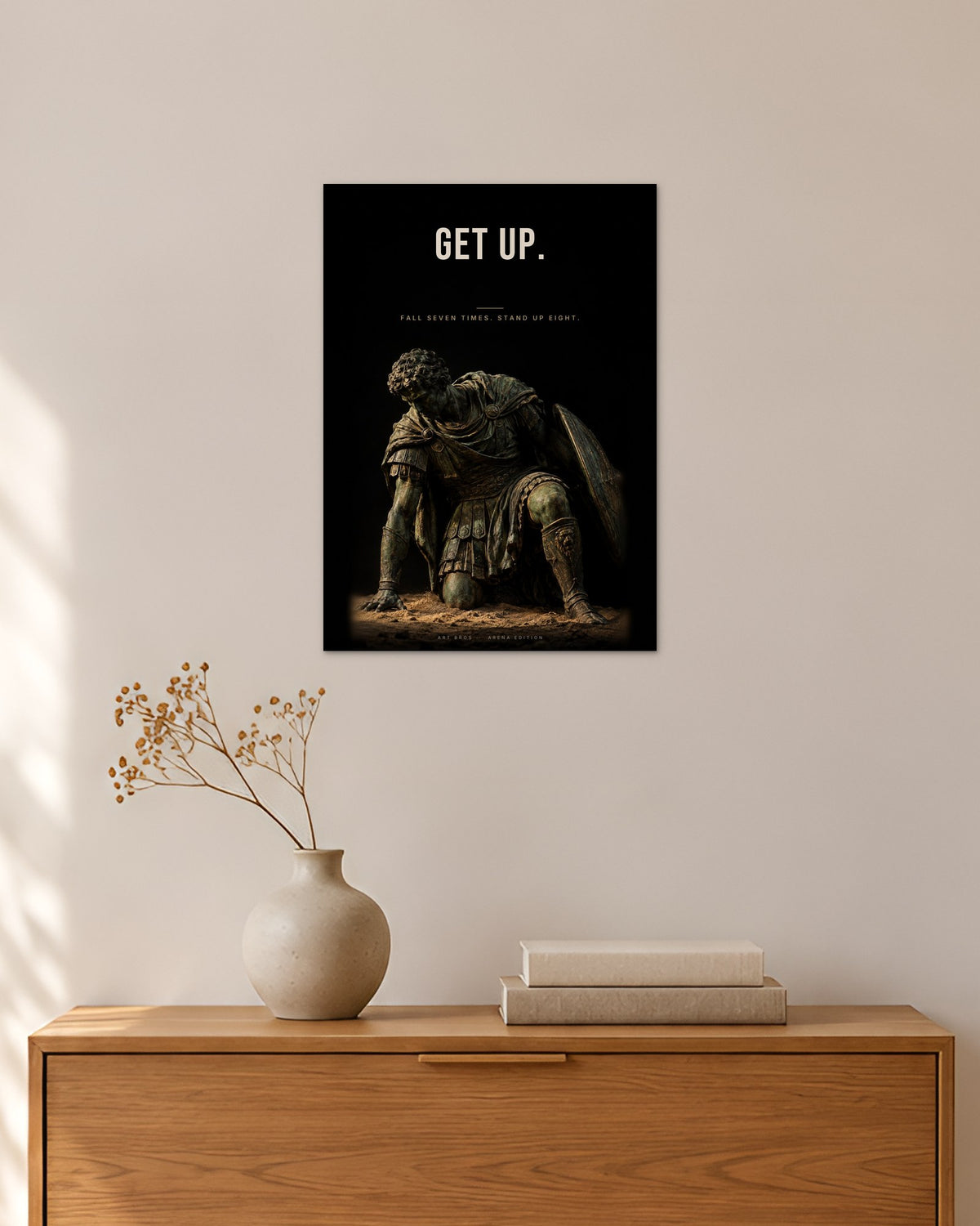 Get Up – Aufstehen Poster – 30 × 42 cm ohne Rahmen – Raumansicht – Art Bros