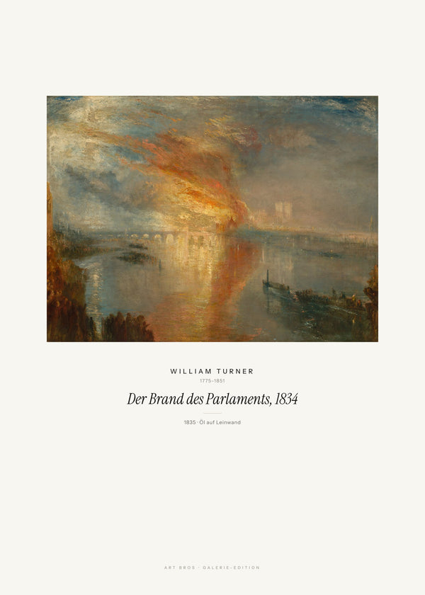 Der Brand des Parlaments, 1834 – William Turner – Kunstdruck – Art Bros