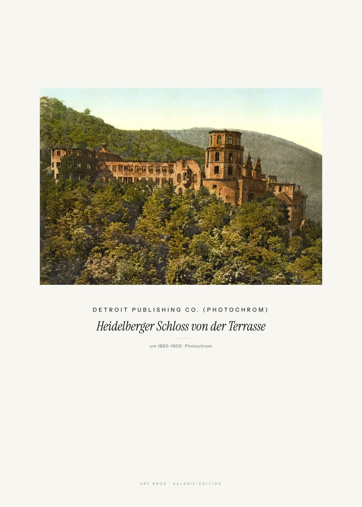 Heidelberger Schloss von der Terrasse – Detroit Publishing Co. (Photochrom) – Kunstdruck – Art Bros